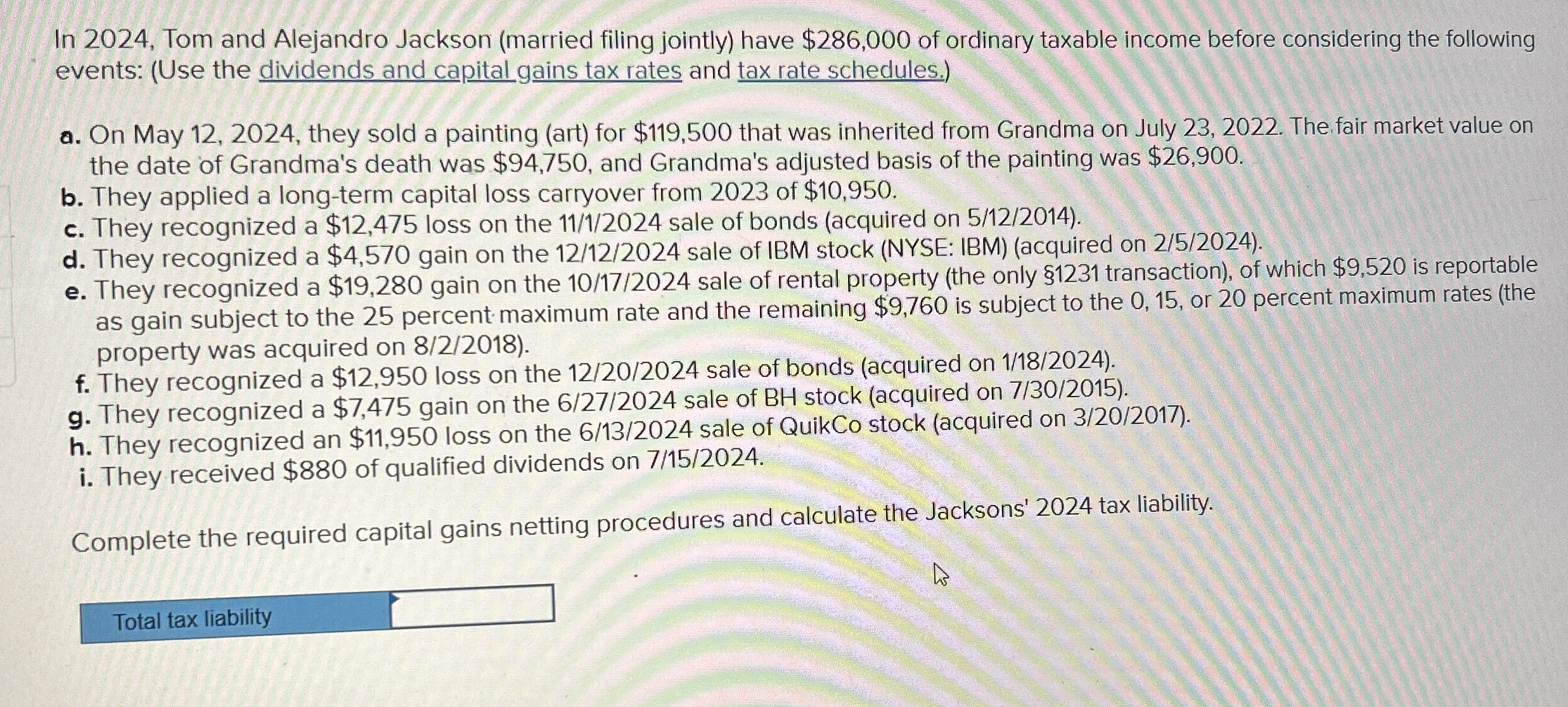 In 2 0 2 4 , Tom and Alejandro Jackson ( married