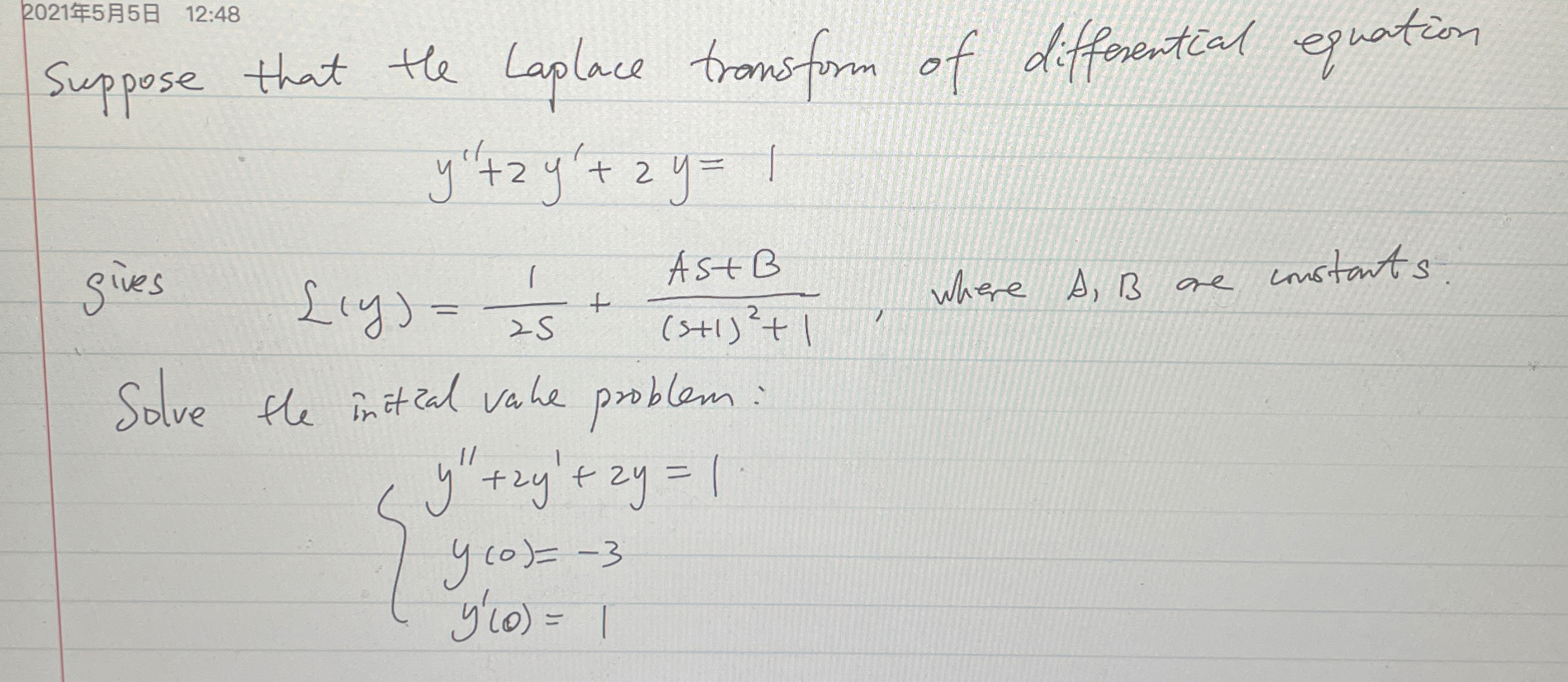 2 0 2 1 5 5 1 2 : 4 8 Suppose that the Laplace