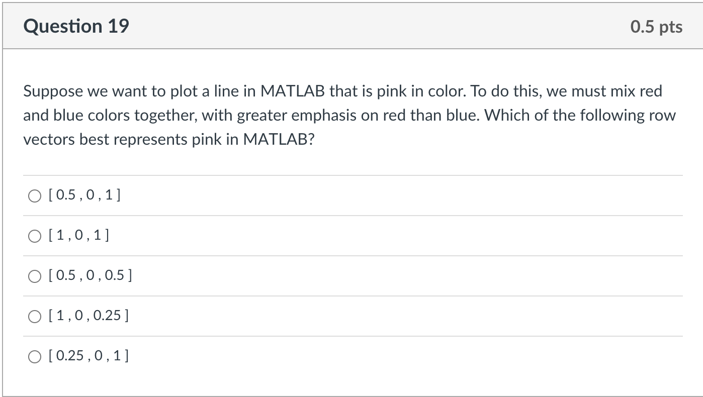 Question 1 9 Suppose we want to plot a line in