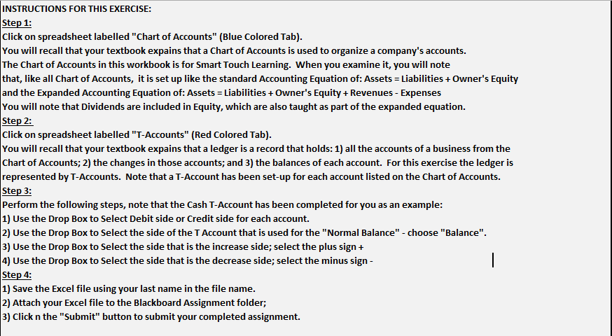 INSTRUCTIONS FOR THIS EXERCISE: Step 1 : Click on