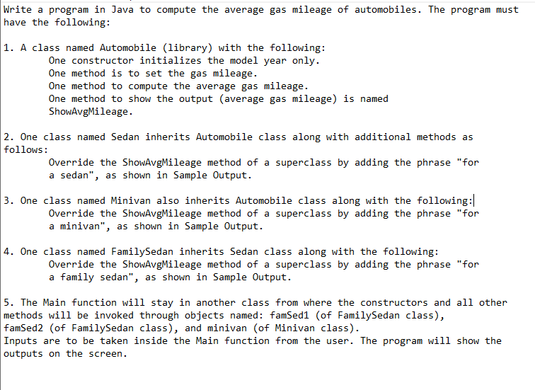 Write a program in Java to compute the average