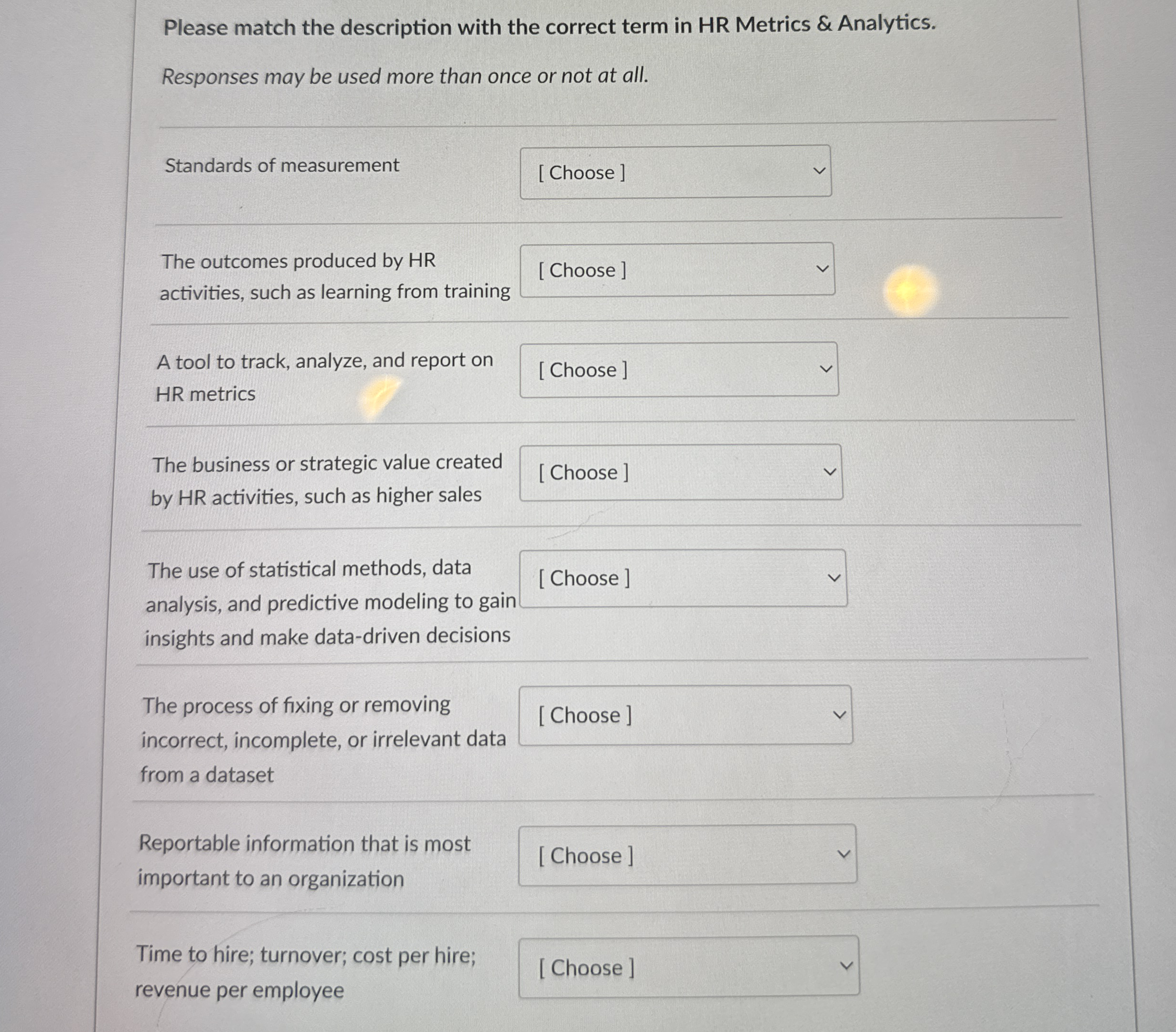 Please match the description with the correct