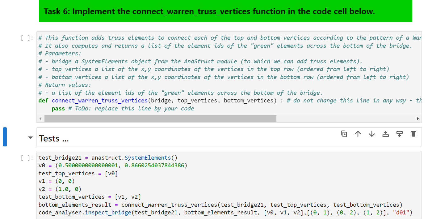 Task 6 : Implement the connect _ warren _ truss _