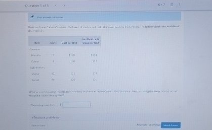 Question 5 als 0 7 Yen ameti revainitl \ table [