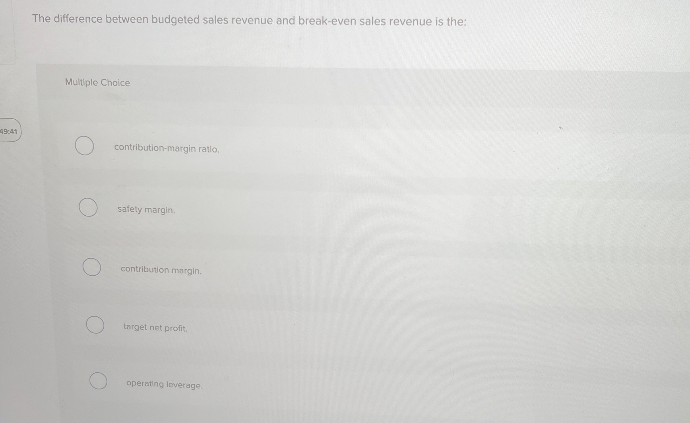 The difference between budgeted sales revenue and