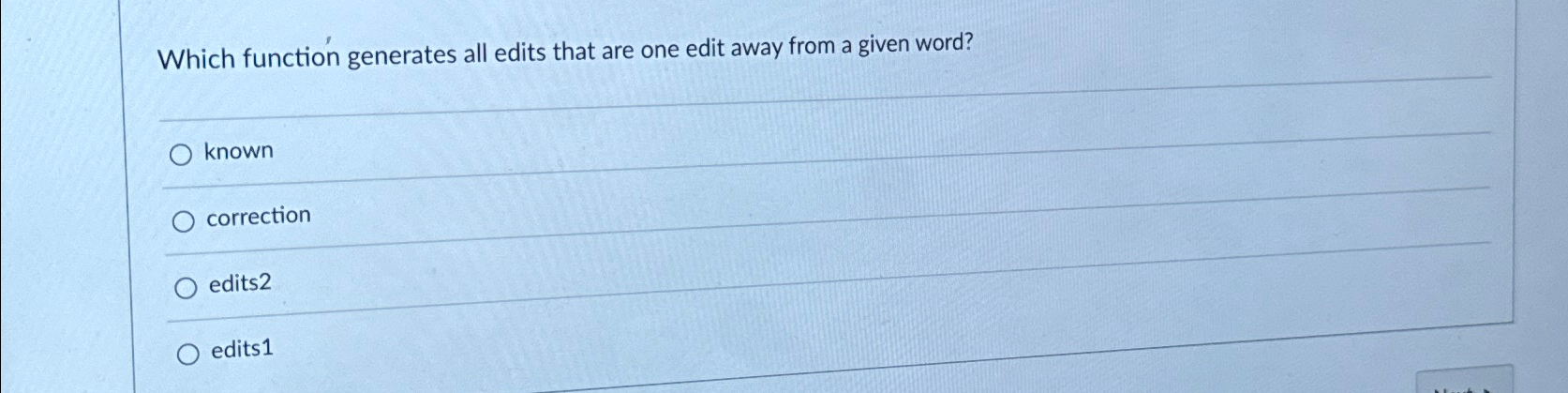 Which function generates all edits that are one