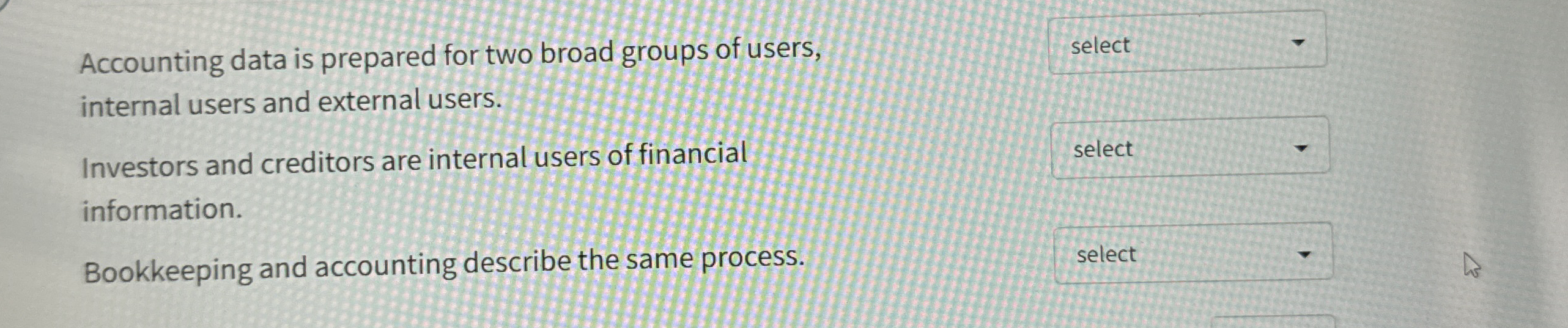 Accounting data is prepared for two broad groups