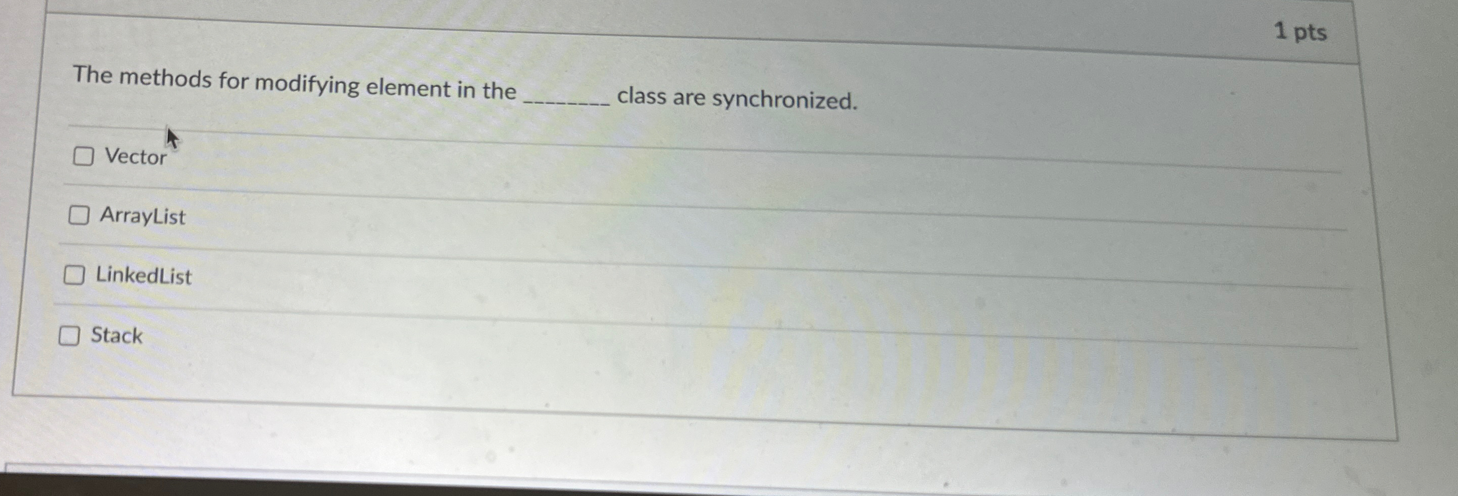 1 pts The methods for modifying element in the