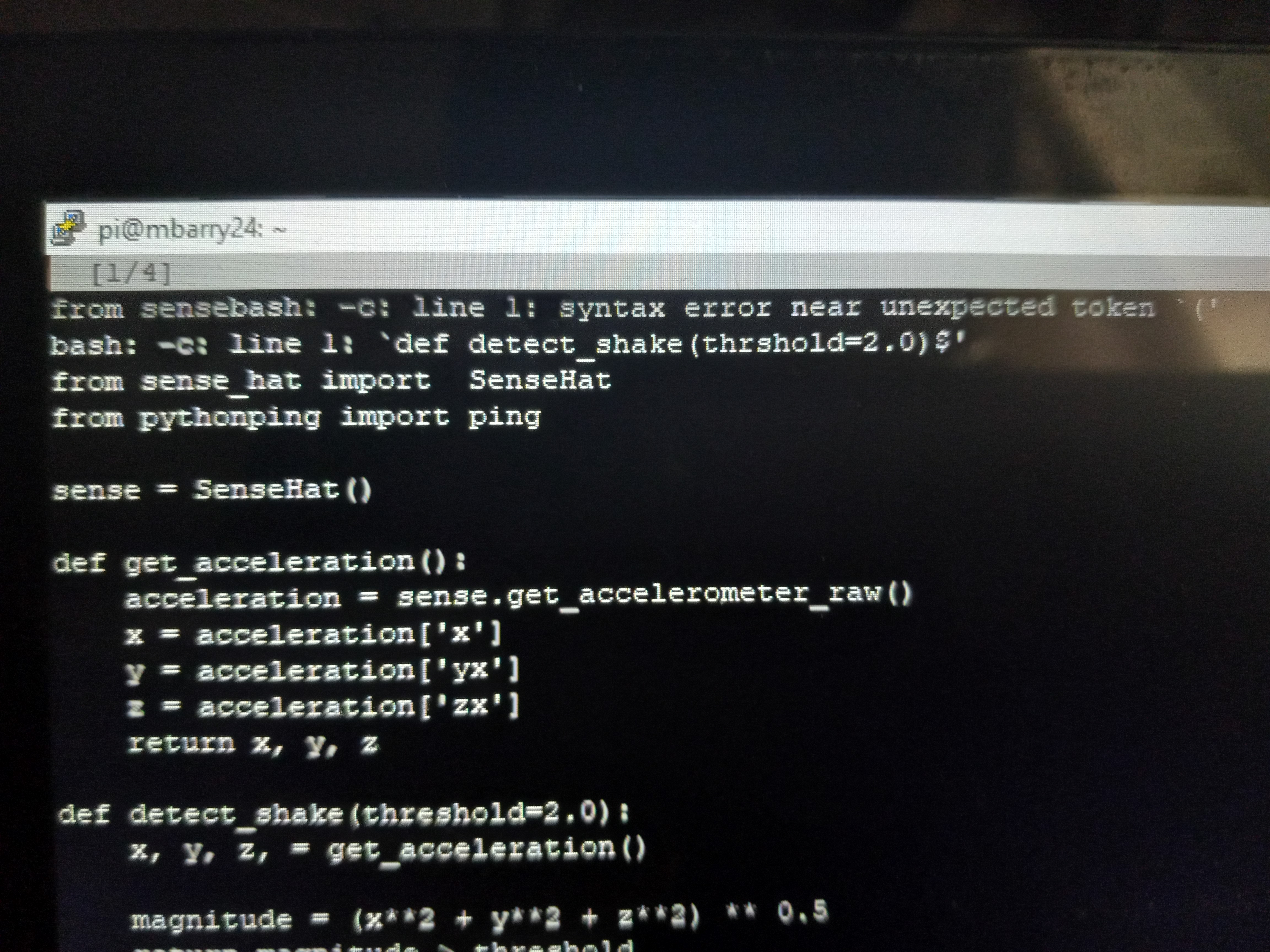 what did i do wrong to get a syntax error and how