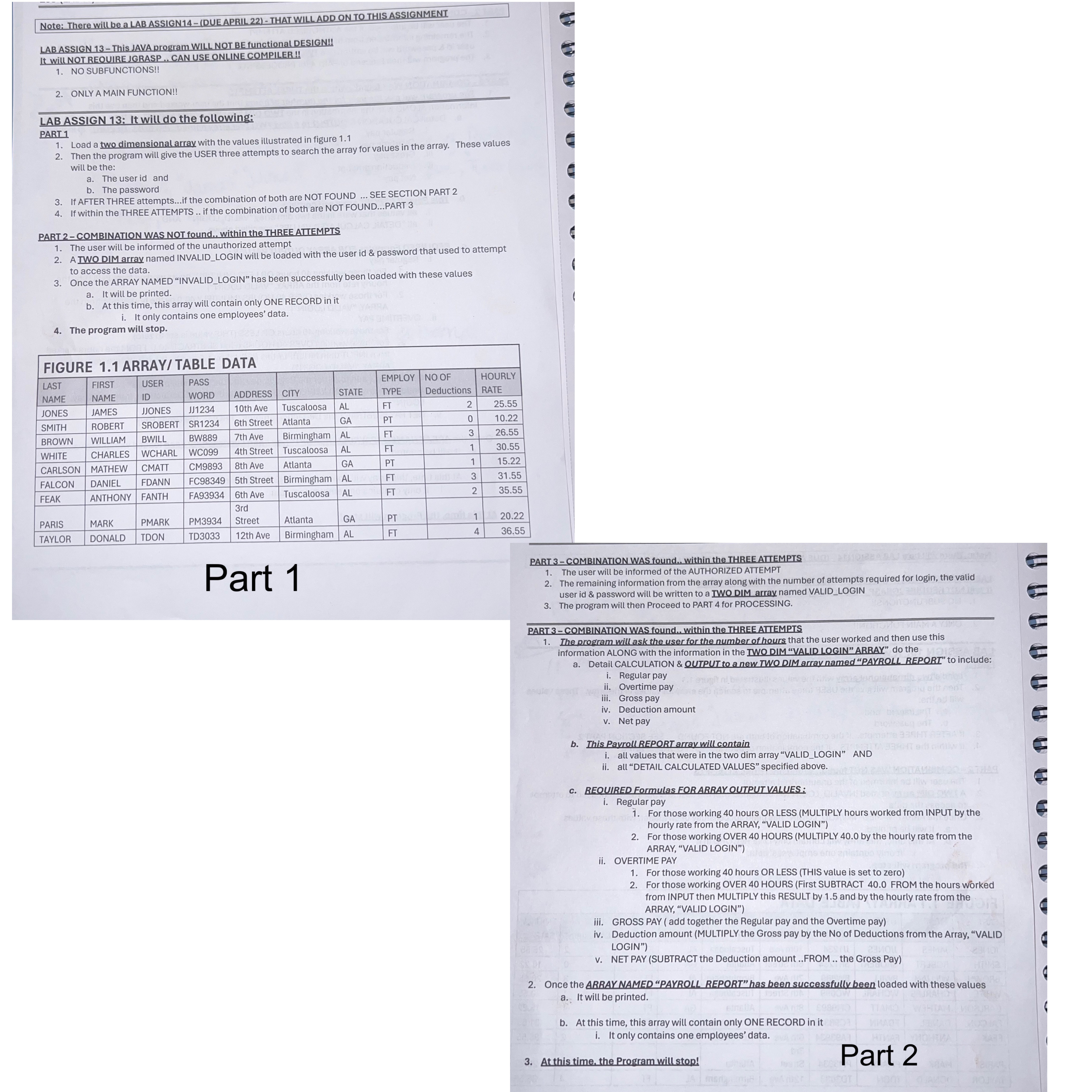 Note: There will be a LAB ASSIGN 1 4 - ( DUEAPRIL