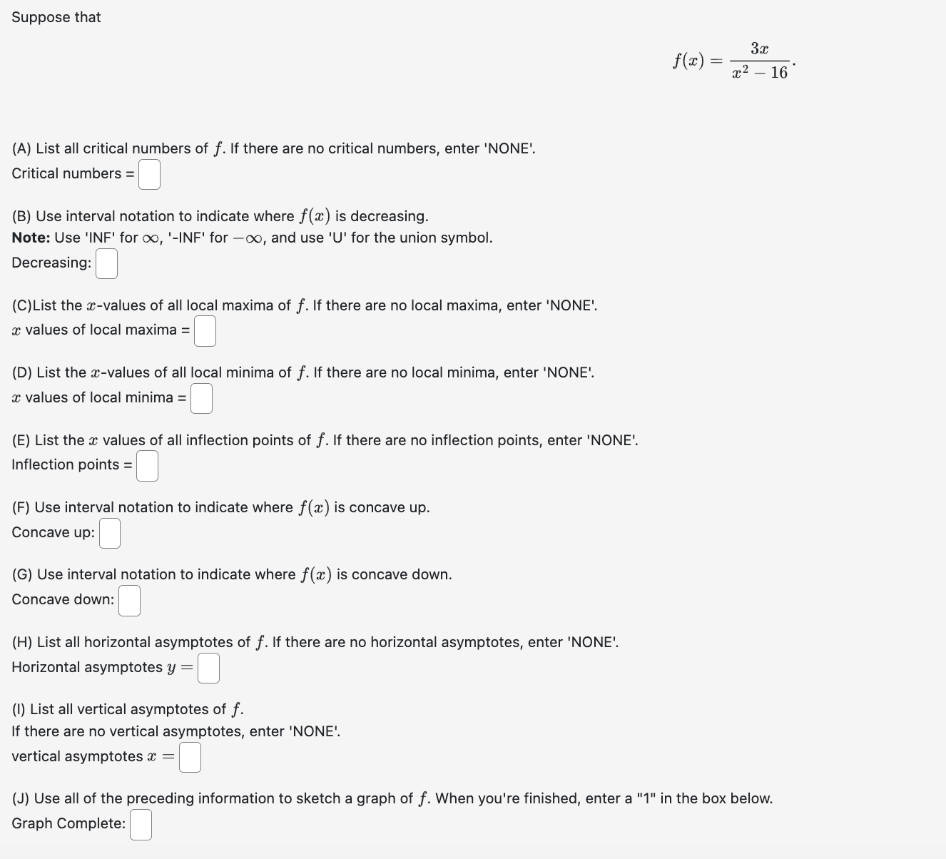 Suppose that \ [ f ( x ) = \ frac { 3 x } { x ^ {
