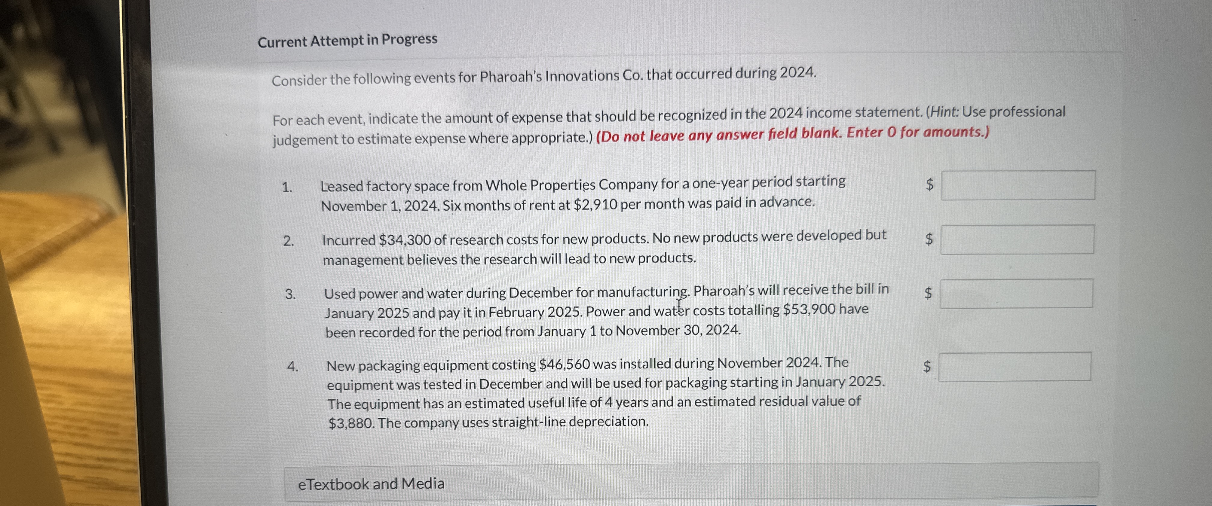 Current Attempt in Progress Consider the