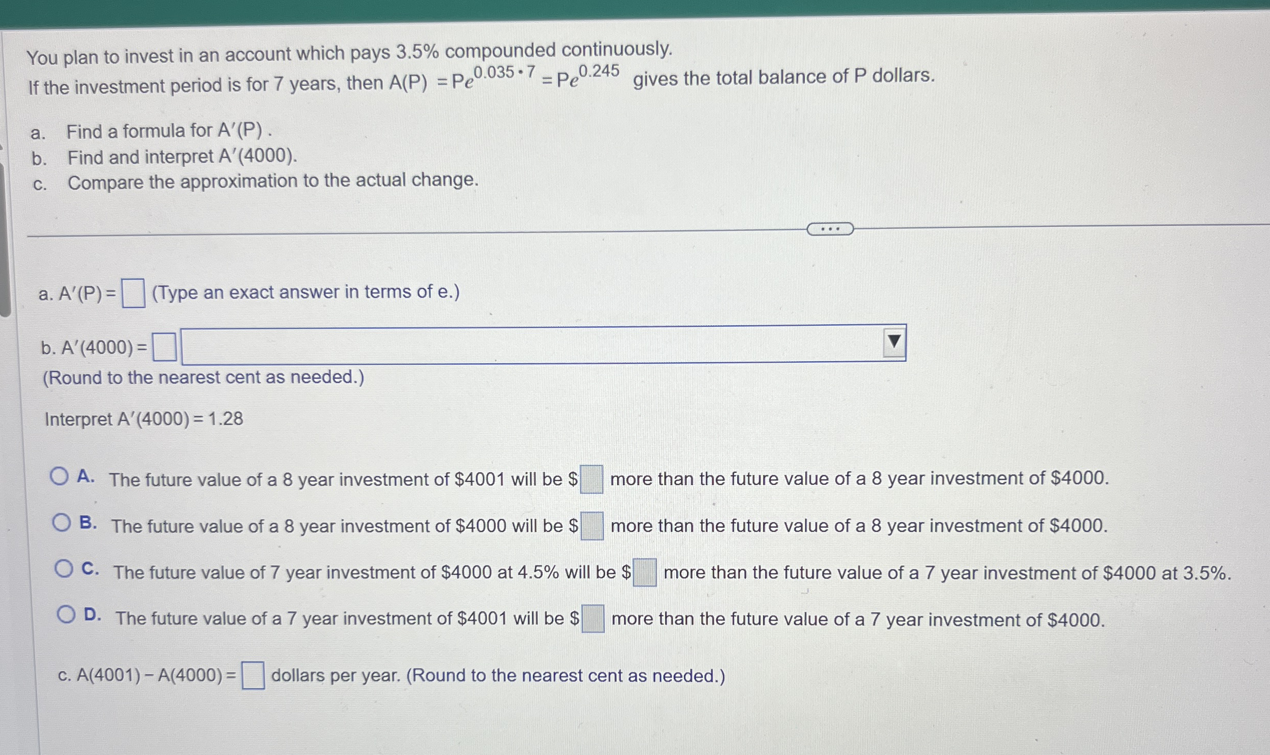 You plan to invest in an account which pays 3 . 5