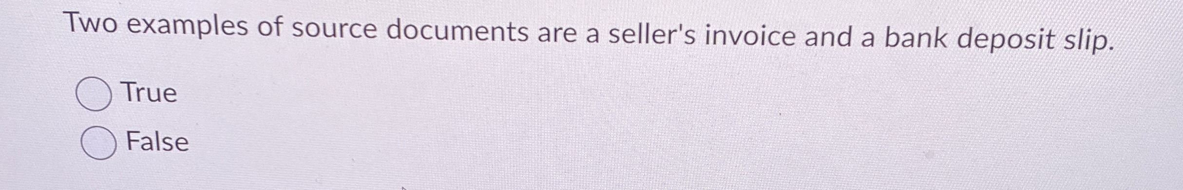 Two examples of source documents are a seller's