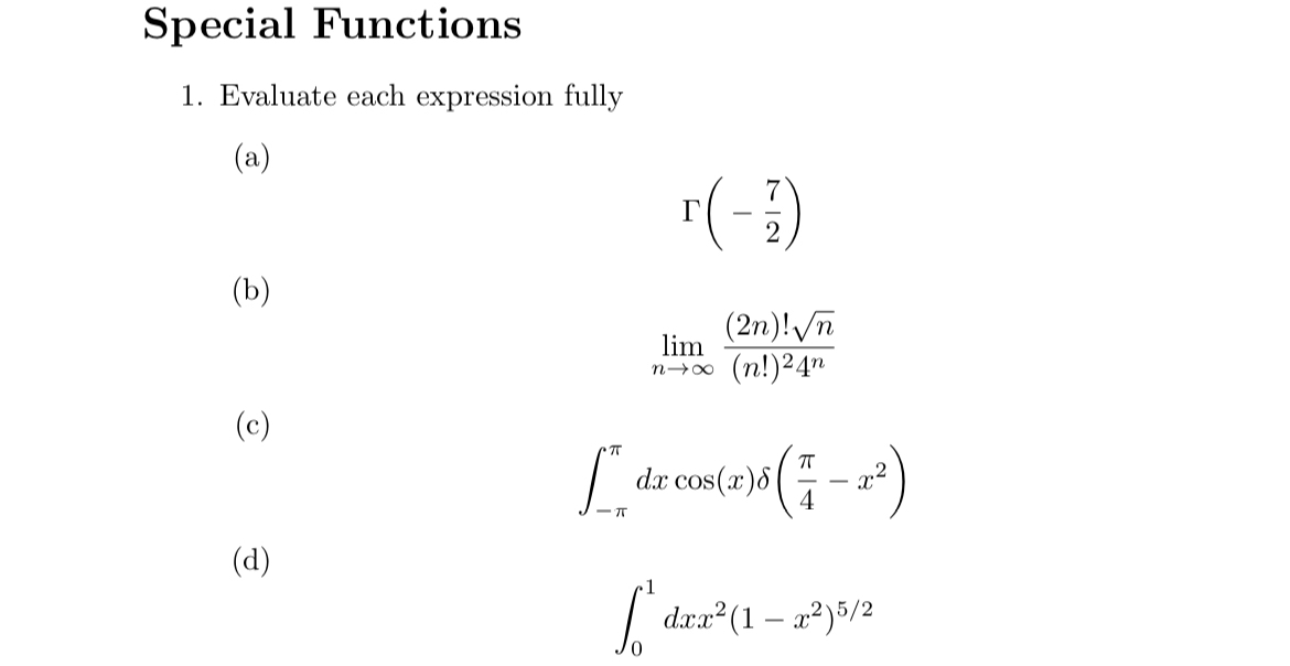 Special Functions Evaluate each expression fully