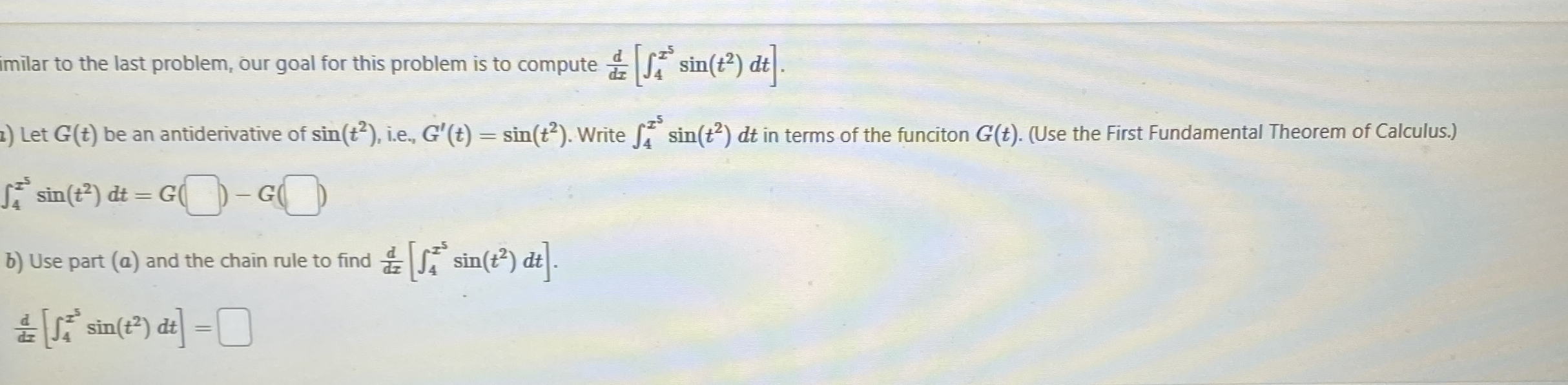 imilar to the last problem, our goal for this