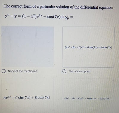 The correct form of a particular solution of the