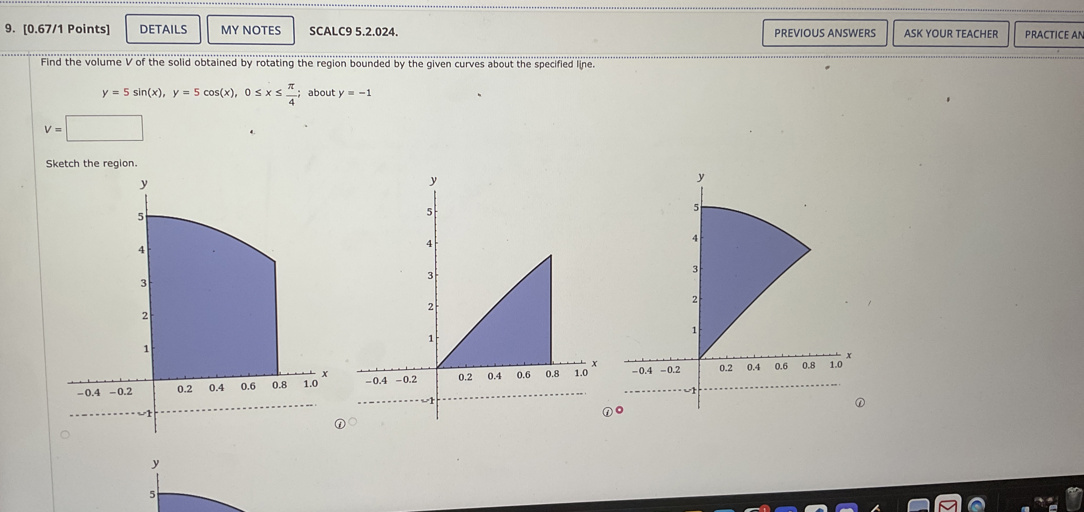 [ 0 . 6 7 / 1 Points ] SCALC 9 5 . 2 . 0 2 4 .