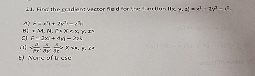 Find the gradient vector field for the function f