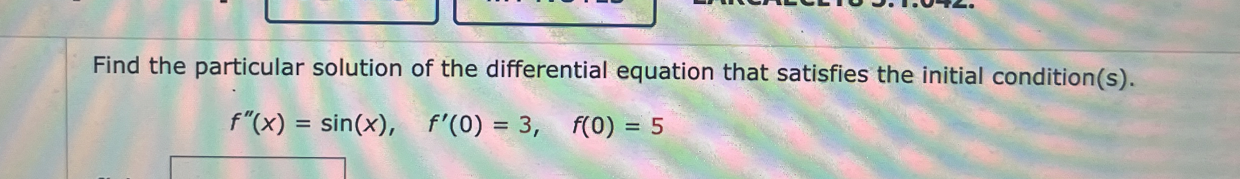 Find the particular solution of the differential