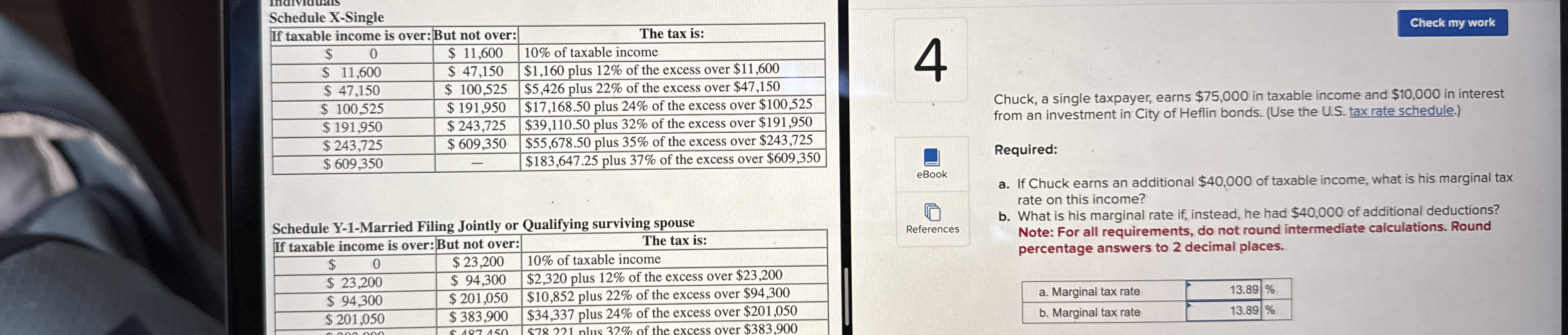 Schedule X - Single \ table [ [ If taxable income