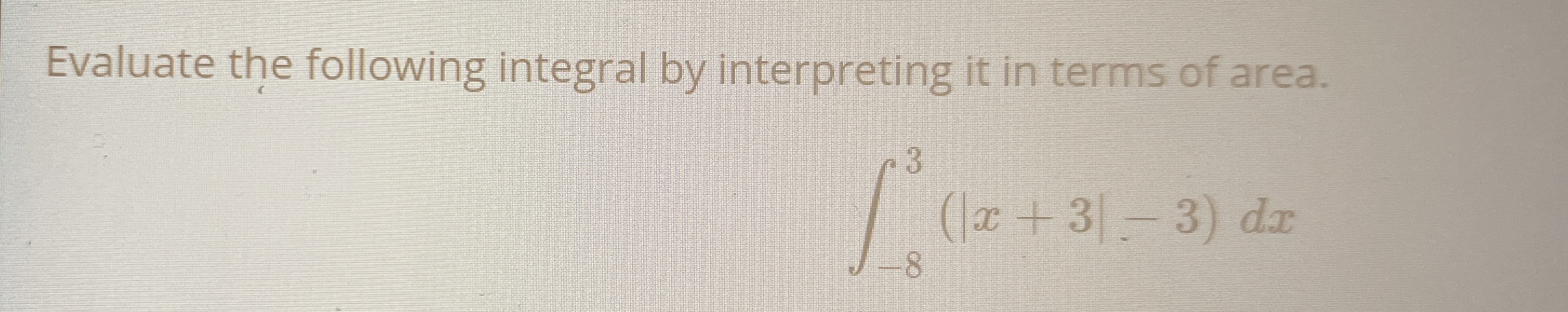 Evaluate the following integral by interpreting