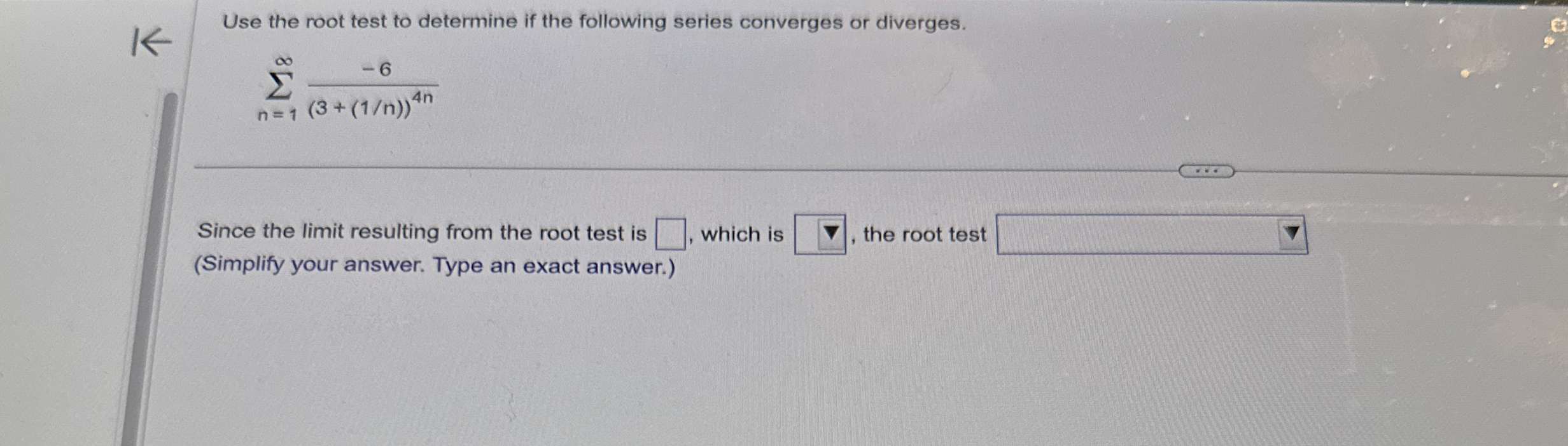 Use the root test to determine if the following
