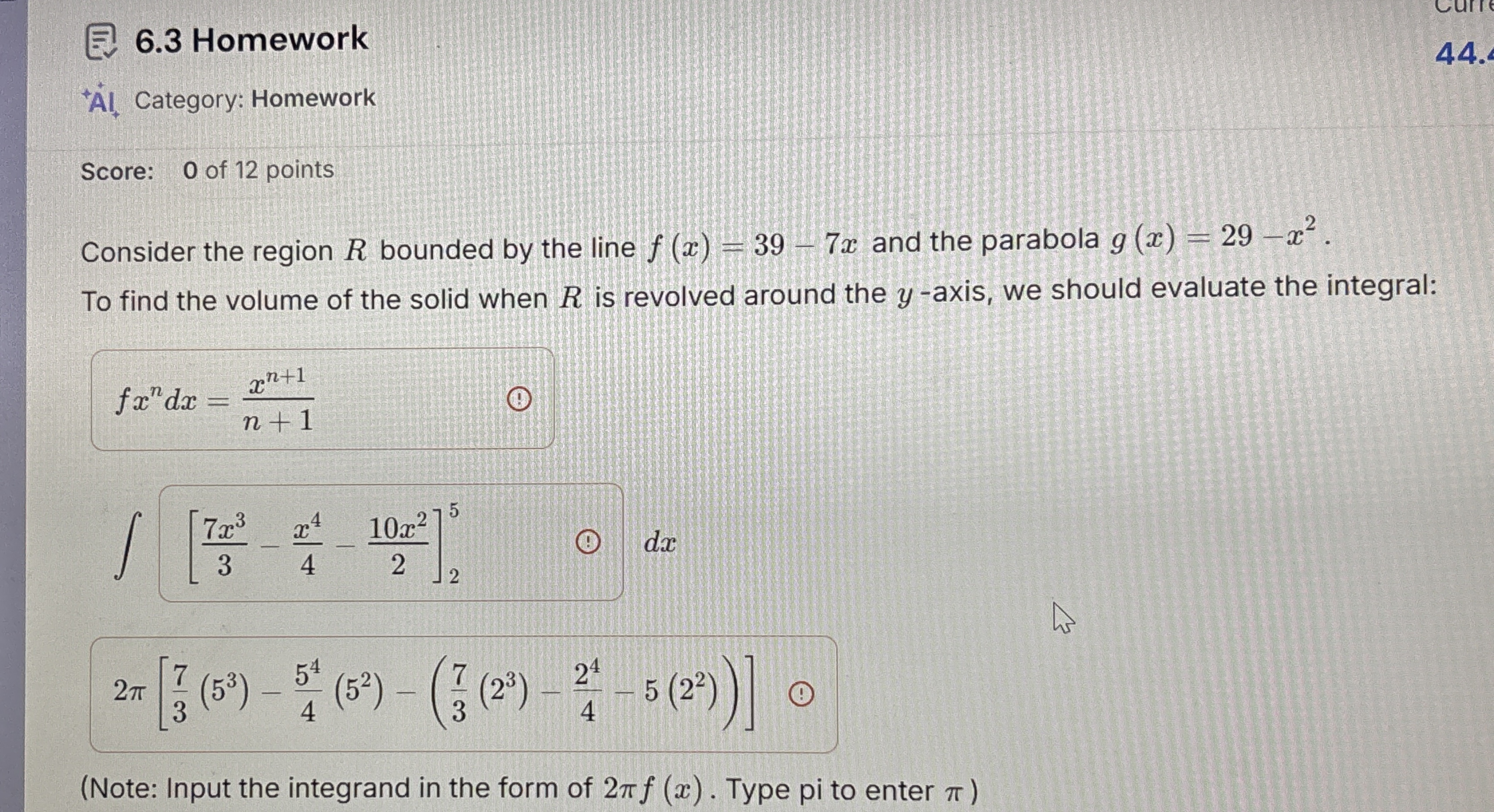 6 . 3 Homework + ! Category: Homework Score: 0 of