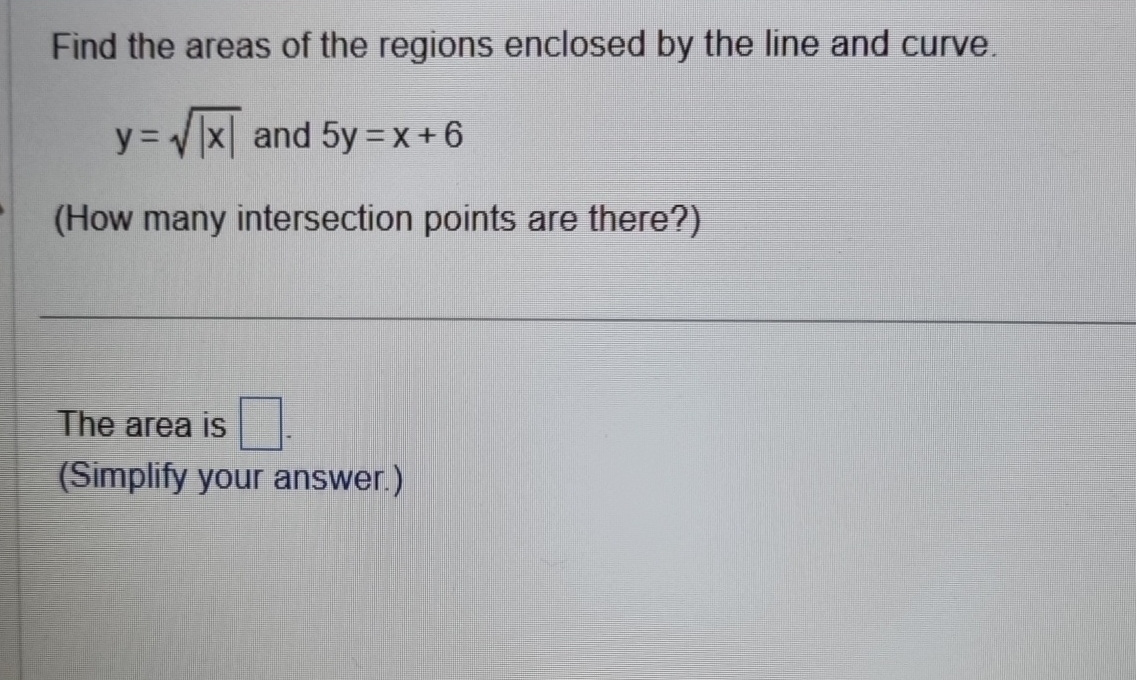 Find the areas of the regions enclosed by the