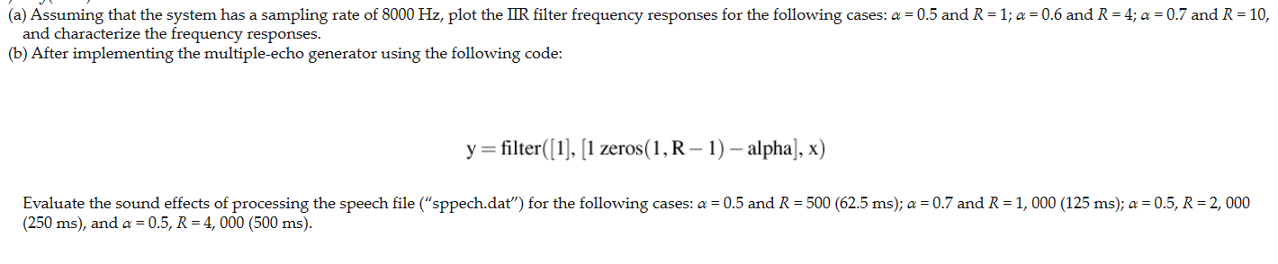 ( a ) Assuming that the system has a sampling