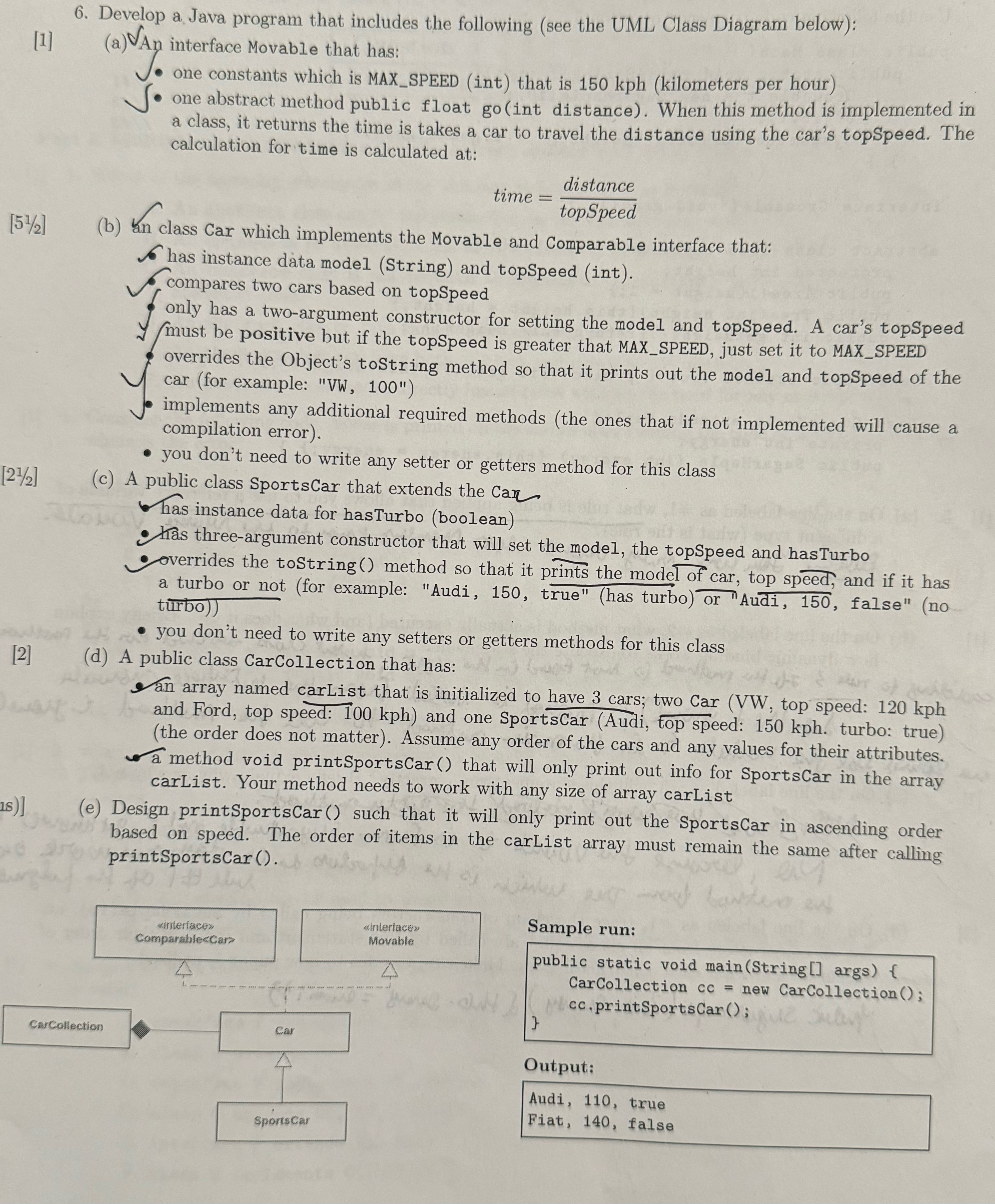 [ 1 ] 6 . Develop a Java program that includes