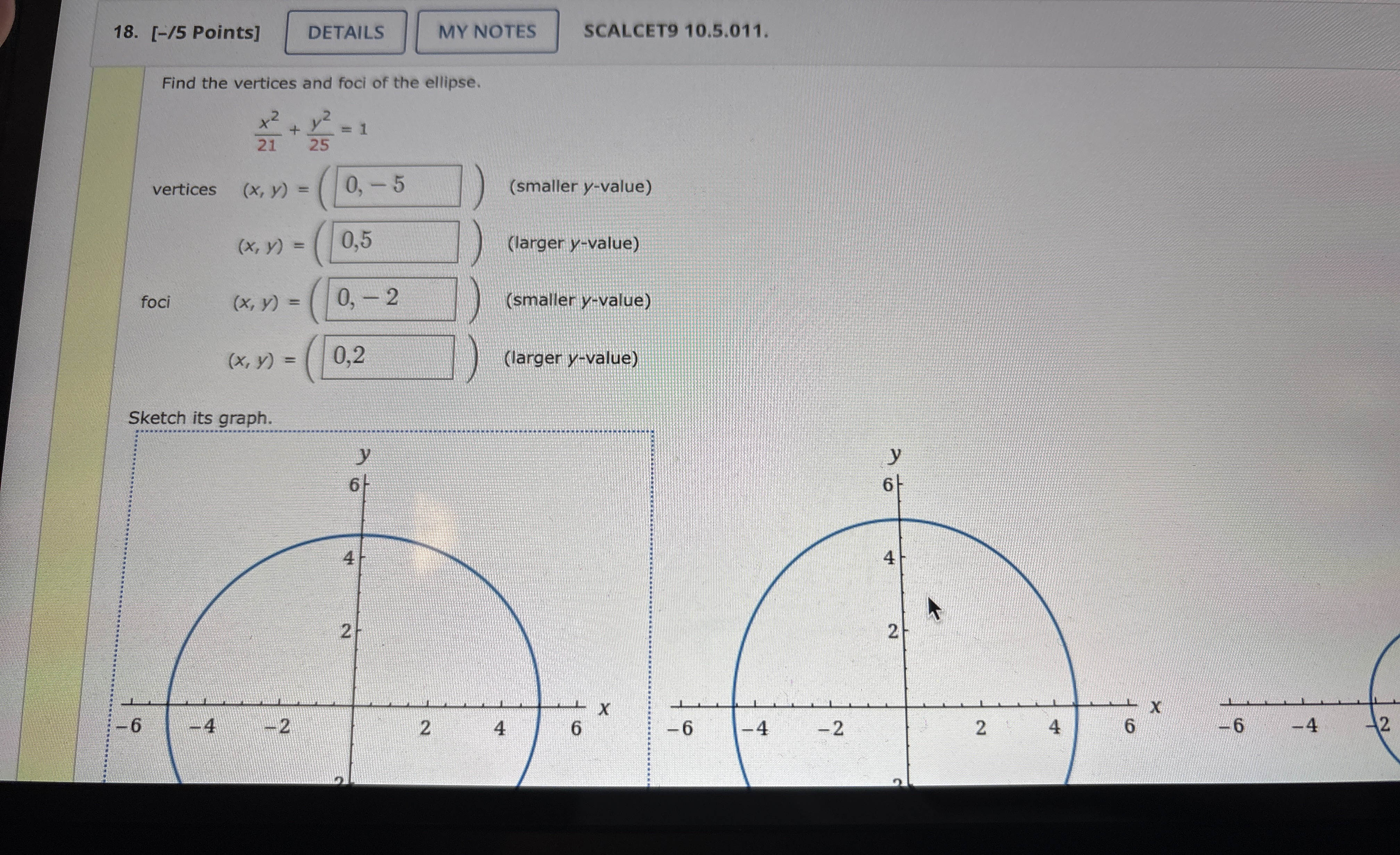 [ - / 5 Points ] SCALCET 9 1 0 . 5 . 0 1 1 . Find