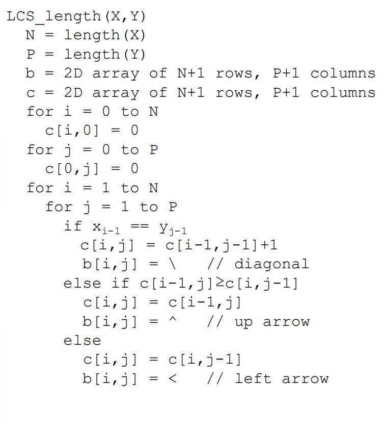 P 1 ( LCS ) ( 1 0 pts ) Find the Longest Common