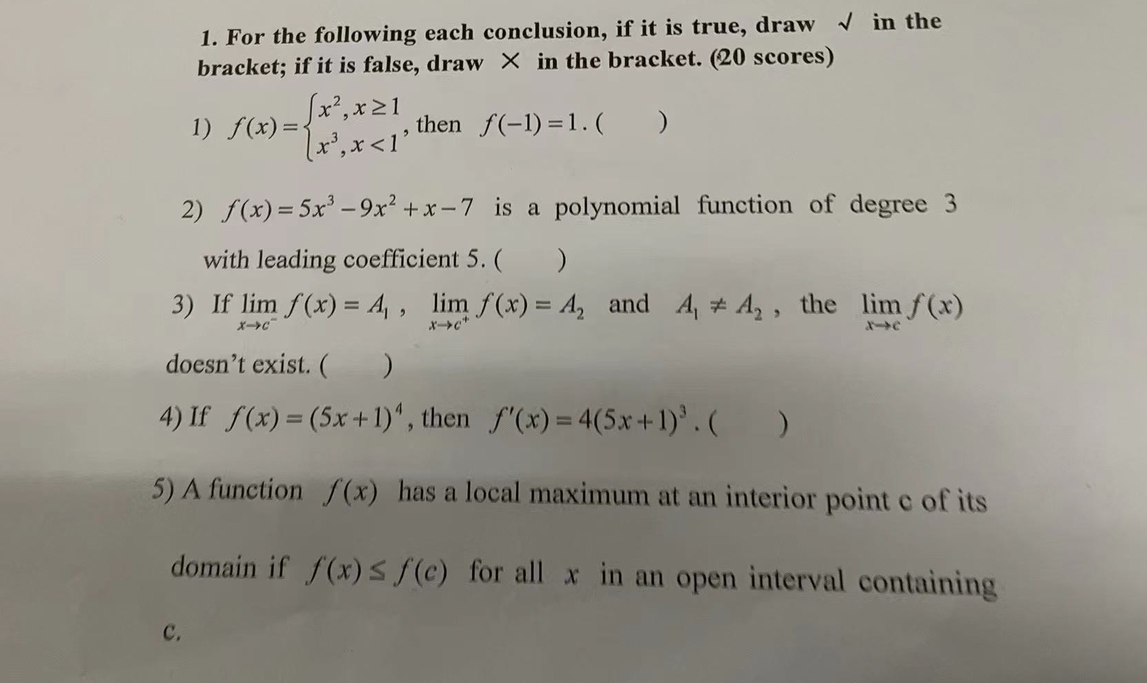 For the following each conclusion, if it is true,