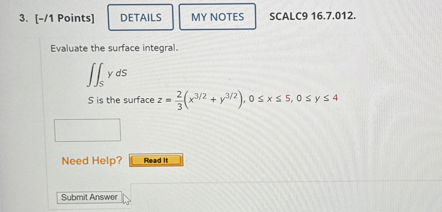 [ - / 1 Points ] SCALC 9 1 6 . 7 . 0 1 2 .