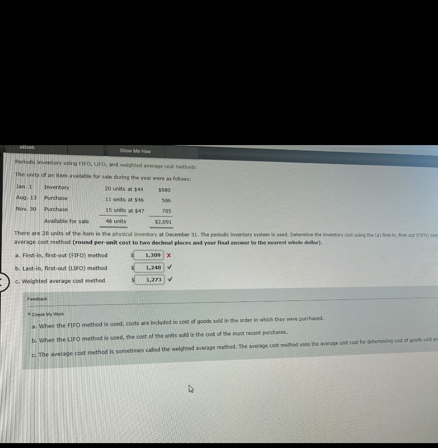 calculation for FIFO eBook Show Me How Periodic