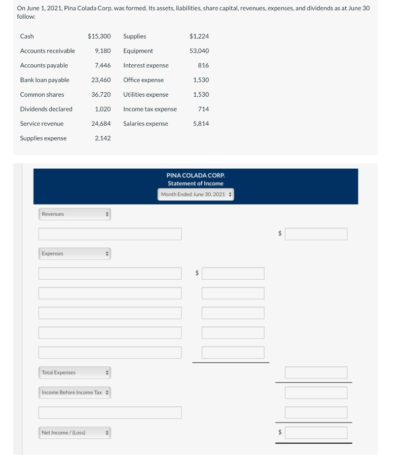 On June 1 , 2 0 2 1 , Pina Colada Corp. was