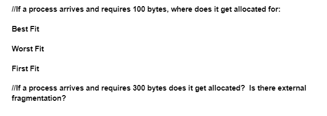 I / If a process arrives and requires 1 0 0