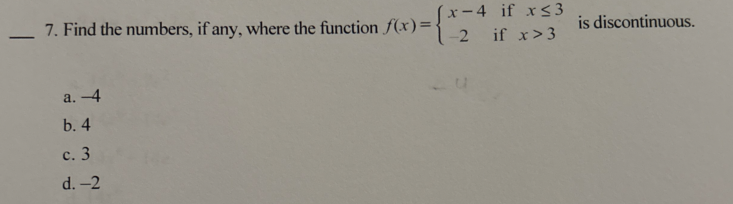 Find the numbers, if any, where the function f (