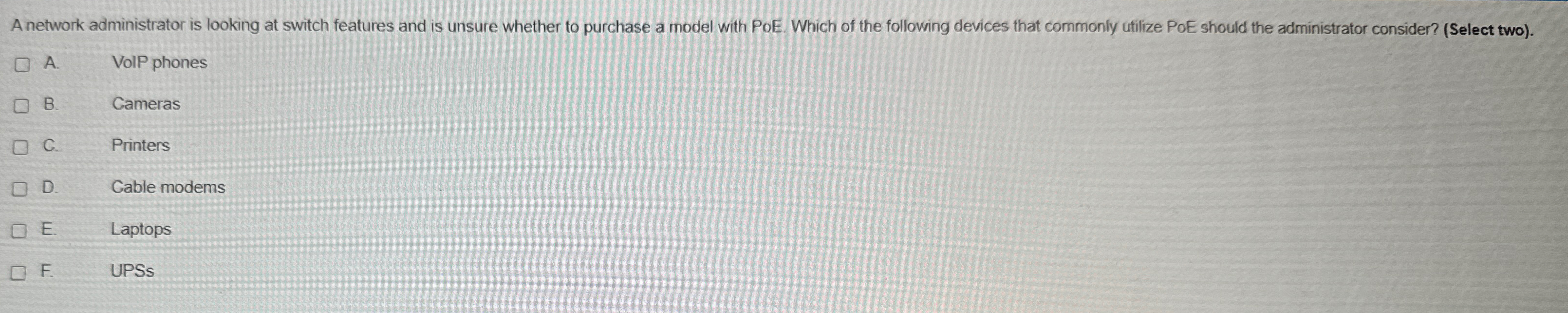 A network administrator is looking at switch