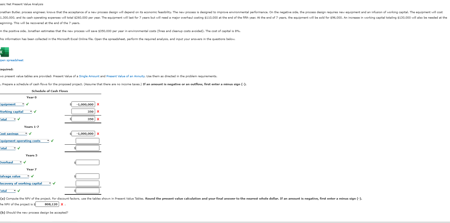 asic Net Present Value Analysis eginning. This