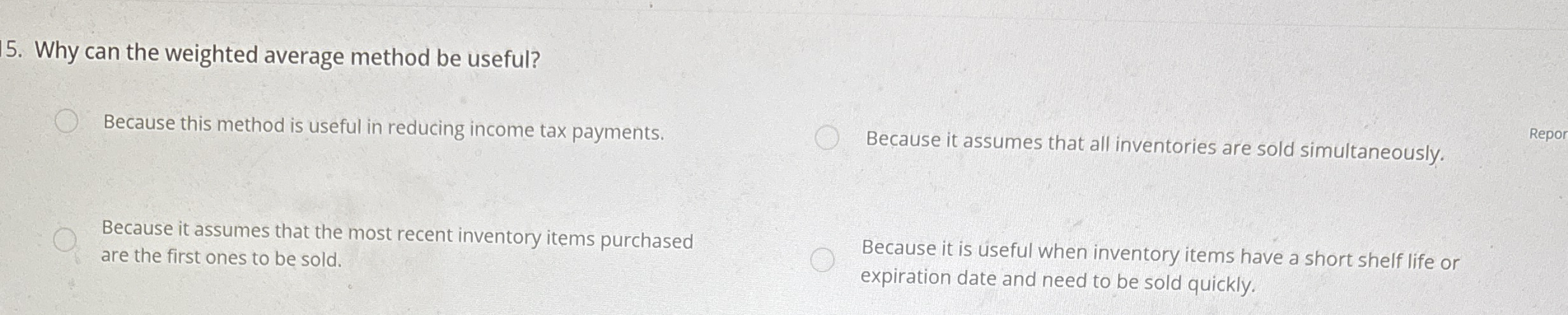 Why can the weighted average method be useful?