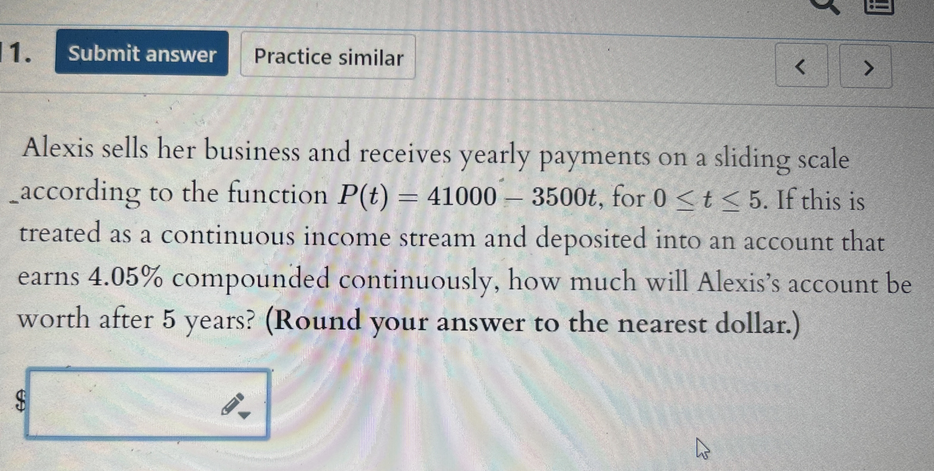 Practice similar Alexis sells her business and