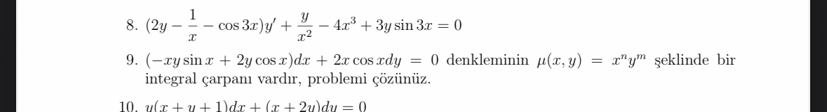 8 . ( 2 y - 1 x - c o s 3 x ) y ' + y x 2 - 4 x 3