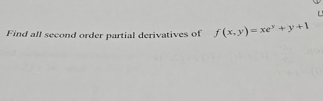 Find all second order partial derivatives of f (