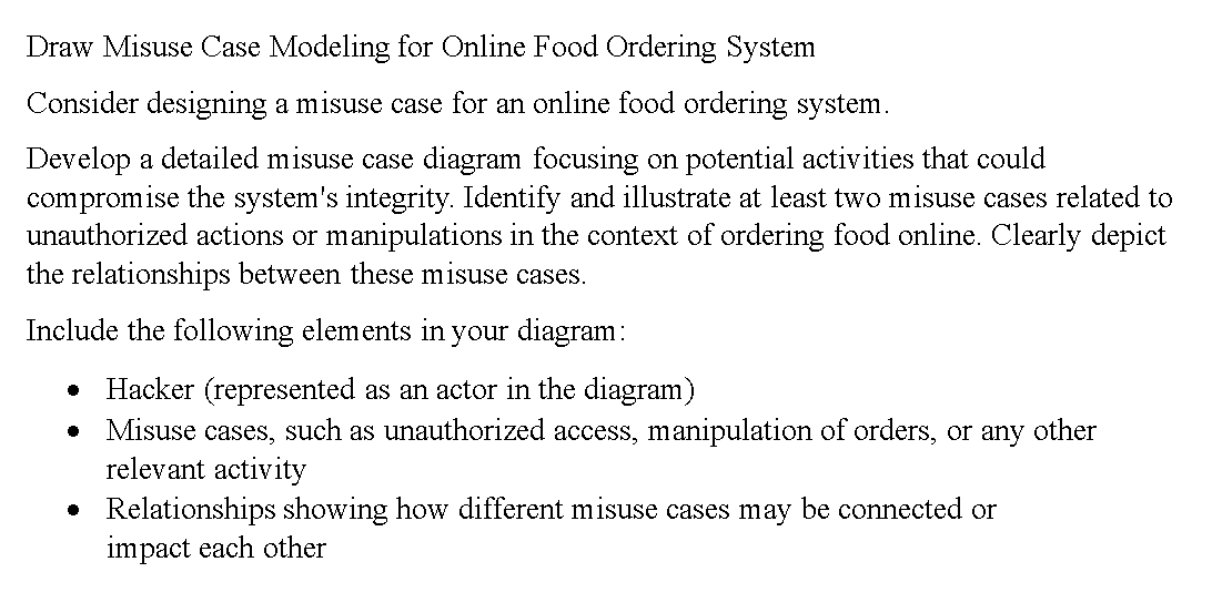 Draw Misuse Case Modeling for Online Food