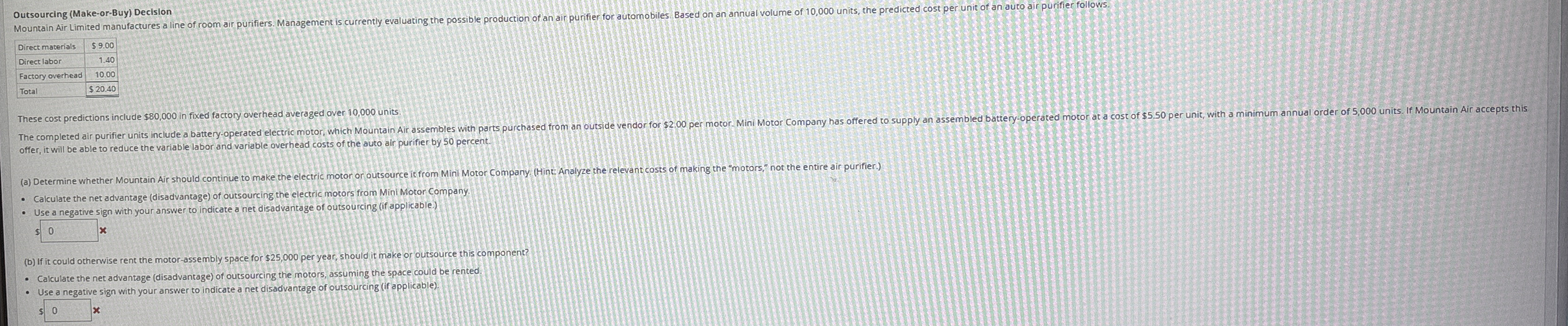 \ table [ [ Direct materials,$ 9 . 0 0