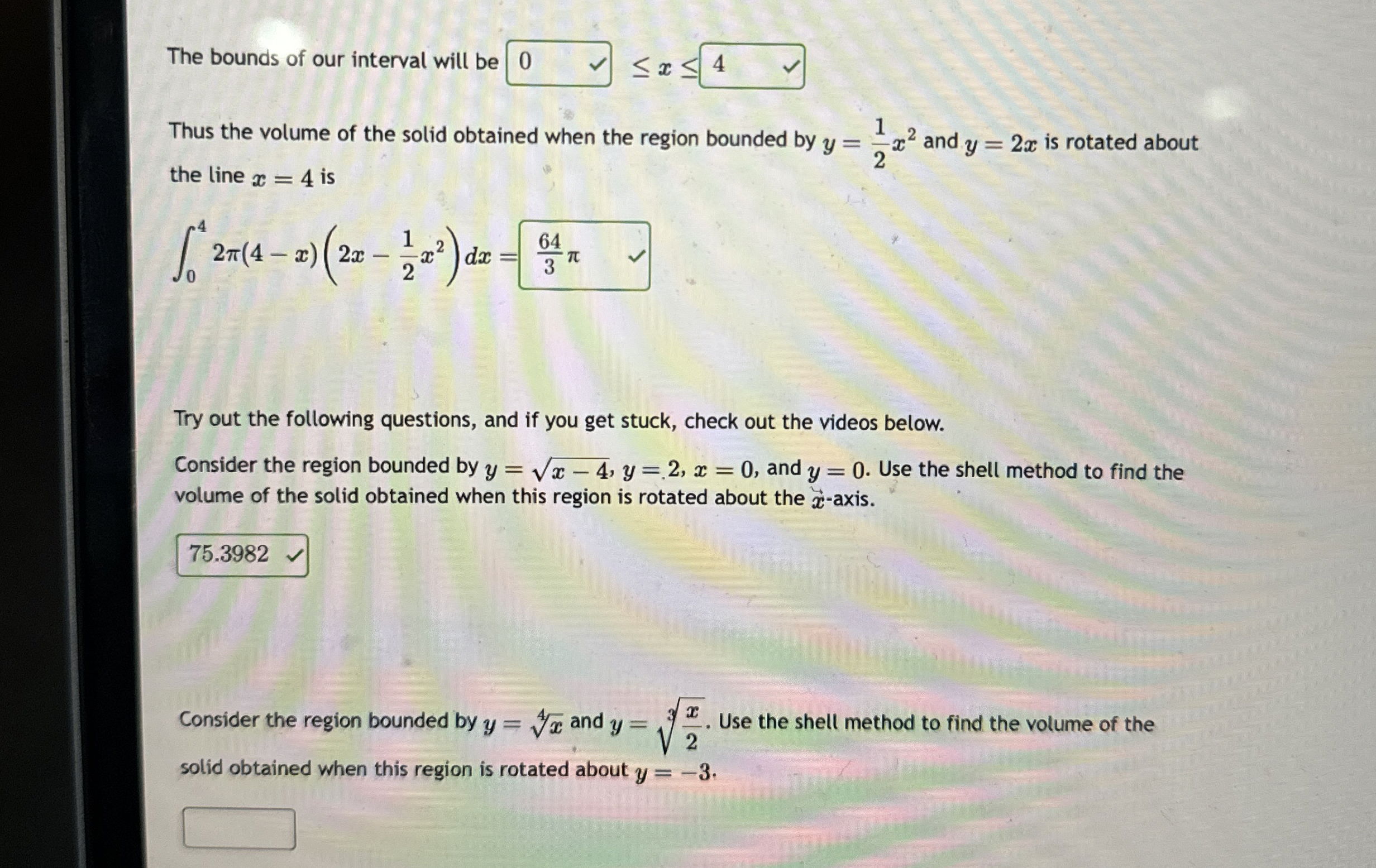 The bounds of our interval will be x Thus the