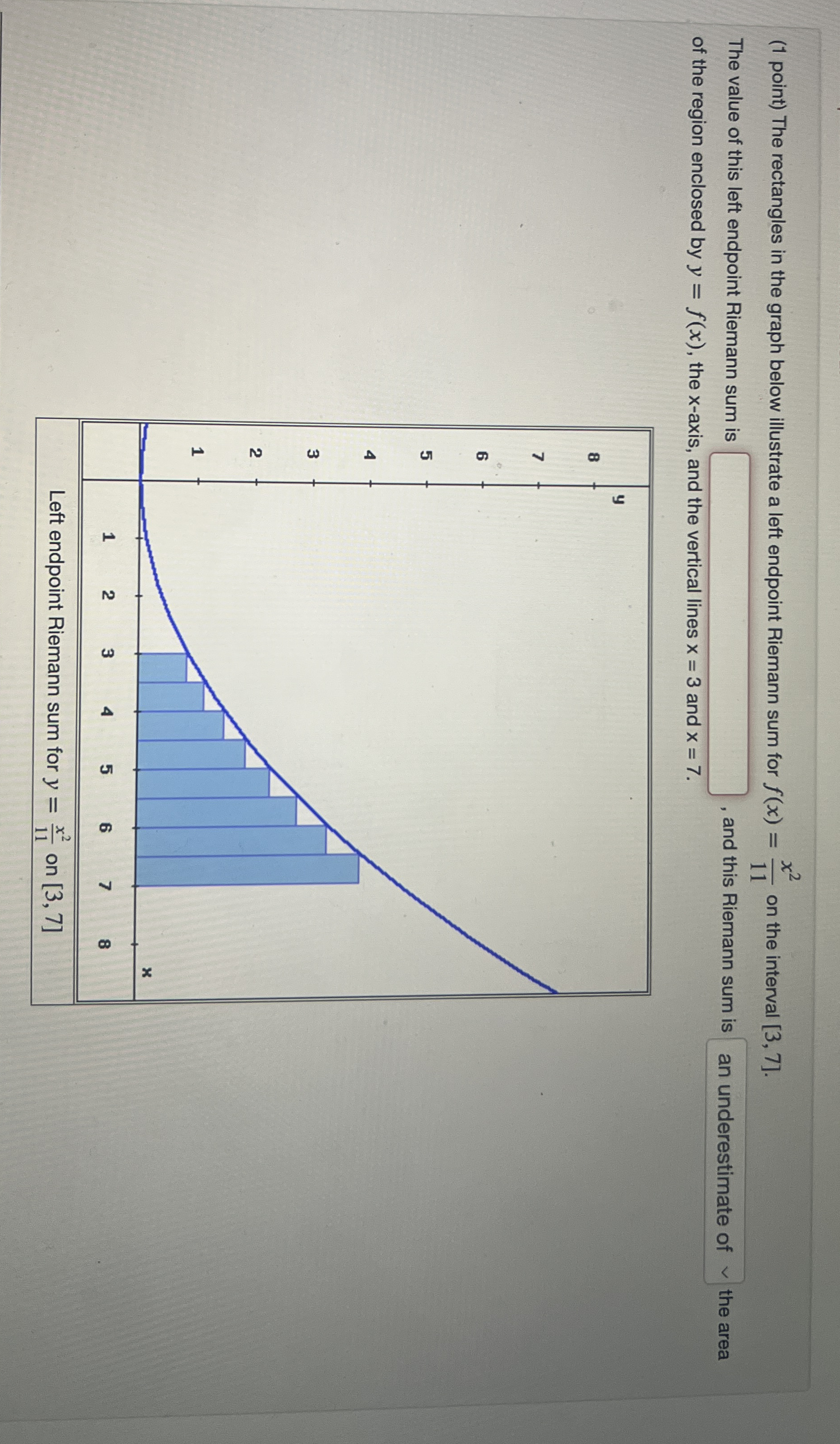 ( 1 point ) The rectangles in the graph below