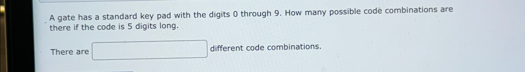 A gate has a standard key pad with the digits 0